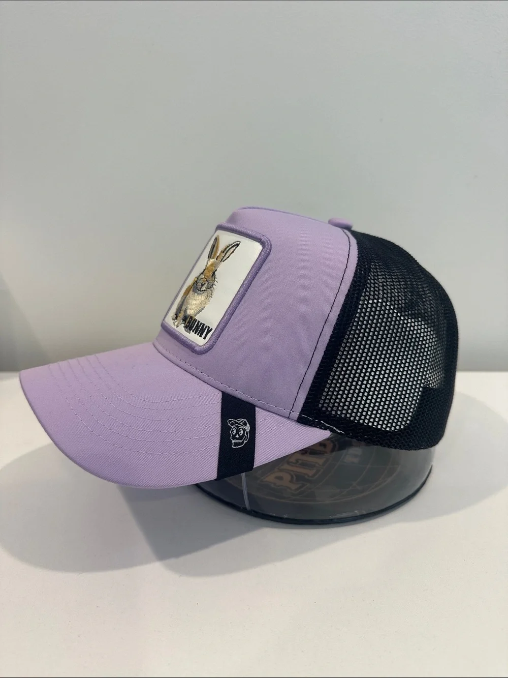 Lavender Bunny Patch Trucker Hat – Embroidered Rabbit Snapback Cap